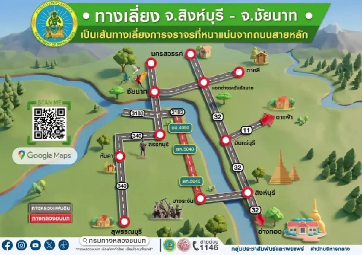 เช็กเลย ทางหลวงชนบท แนะ 7 เส้นทางเลี่ยงรถติด ช่วงเทศกาลปีใหม่