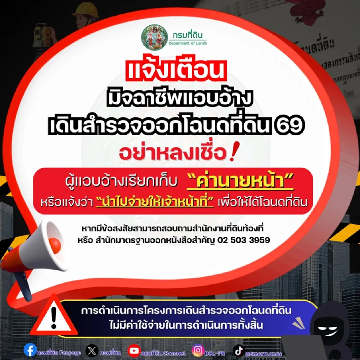 เช็กสิทธิ กรมที่ดิน เดินหน้าสำรวจออกโฉนดที่ดิน ปี 2569 