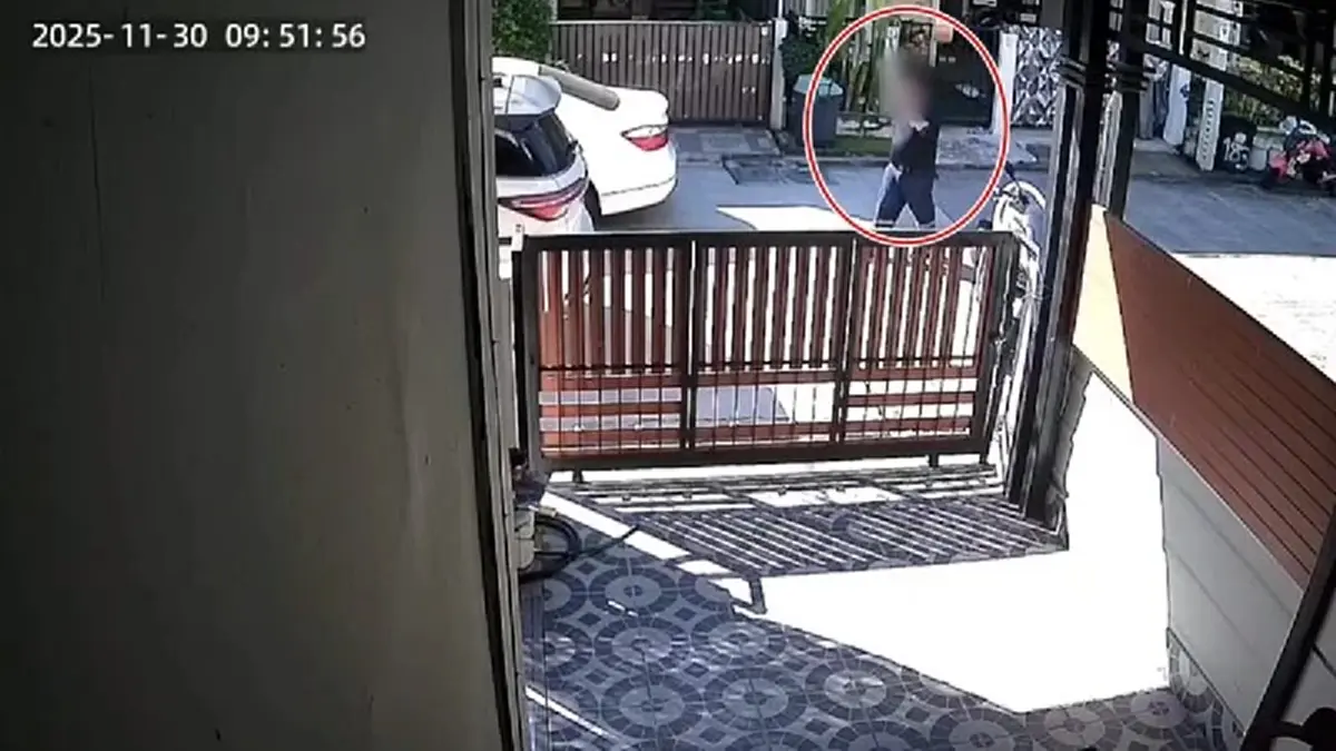 เปิดวงจรปิด ชายคล้ายกู้ภัย โทรคุยหน้าบ้าน "นัทปง" ต่อรองไปมา