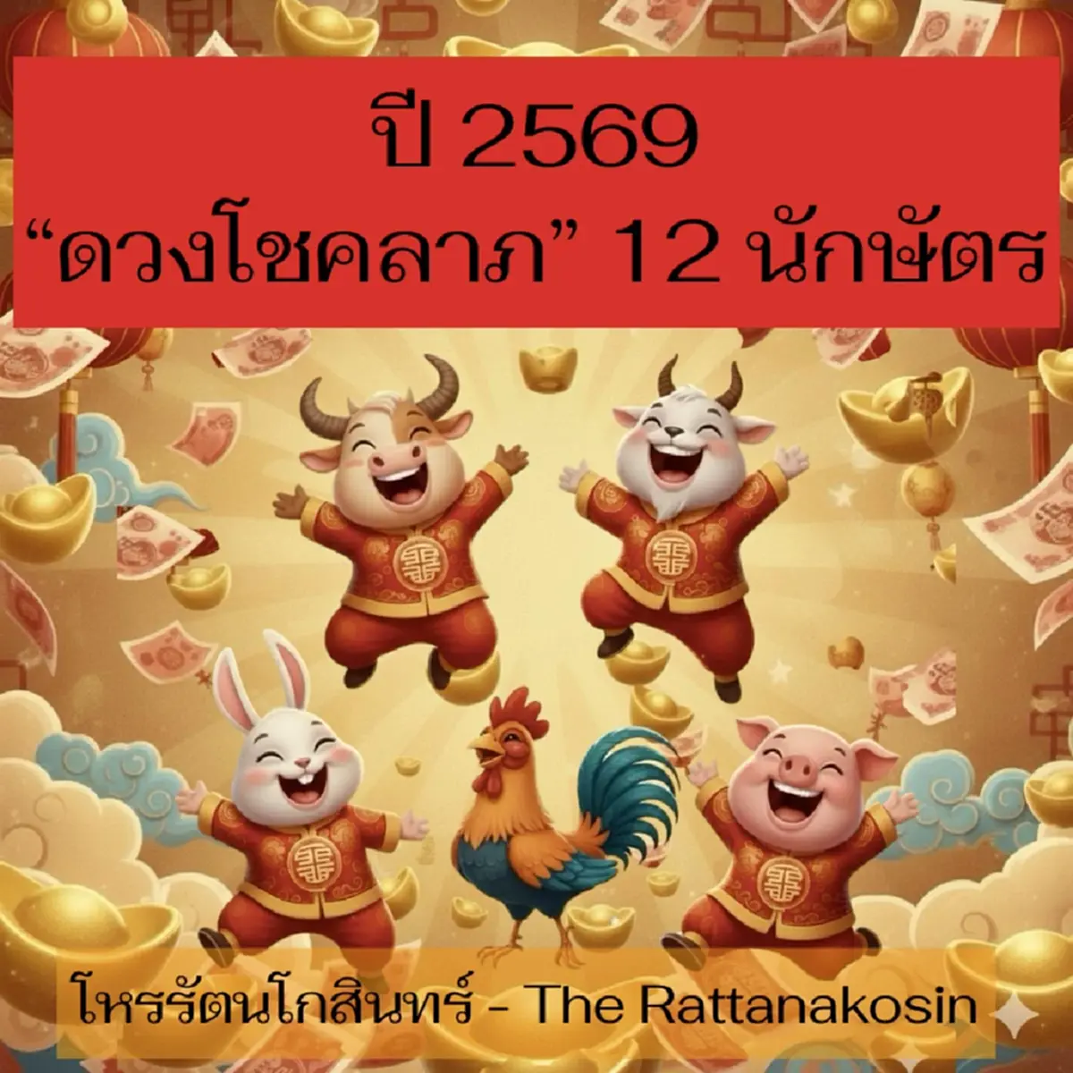 เข้าเต็ม ๆ ดวงโชคลาภ 12 นักษัตร ประจำปี 69 งานนี้มีคนปังขั้นสุด