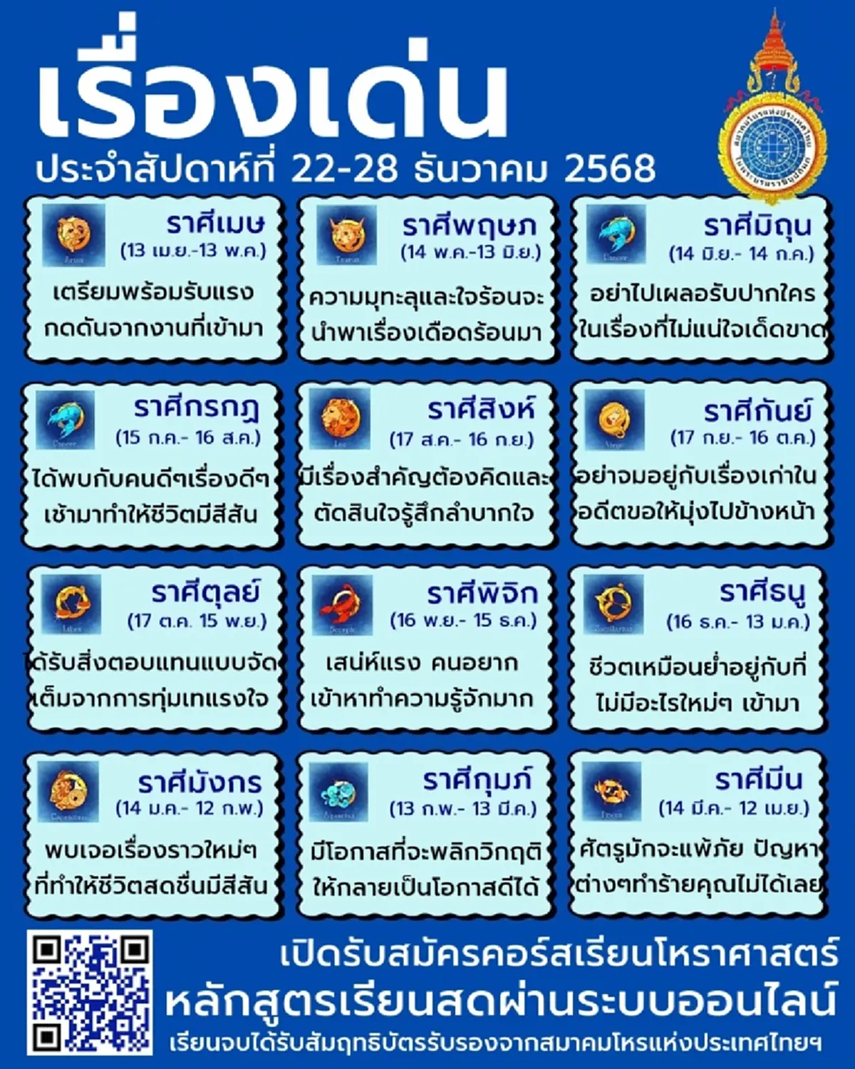 เปิด 12 ราศี ดวงเด่นประจำสัปดาห์ ราศีสุดปังพลิกวิกฤติ ให้กลายเป็นโอกาส