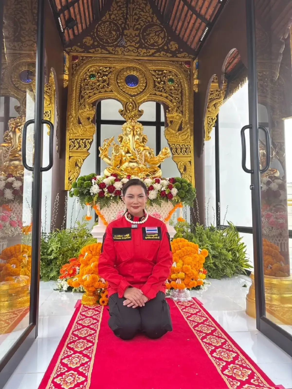บุ๋ม ปนัดดา โชว์เลขหางประทัด พิธีบวงสรวงองค์พระพิฆเนศ