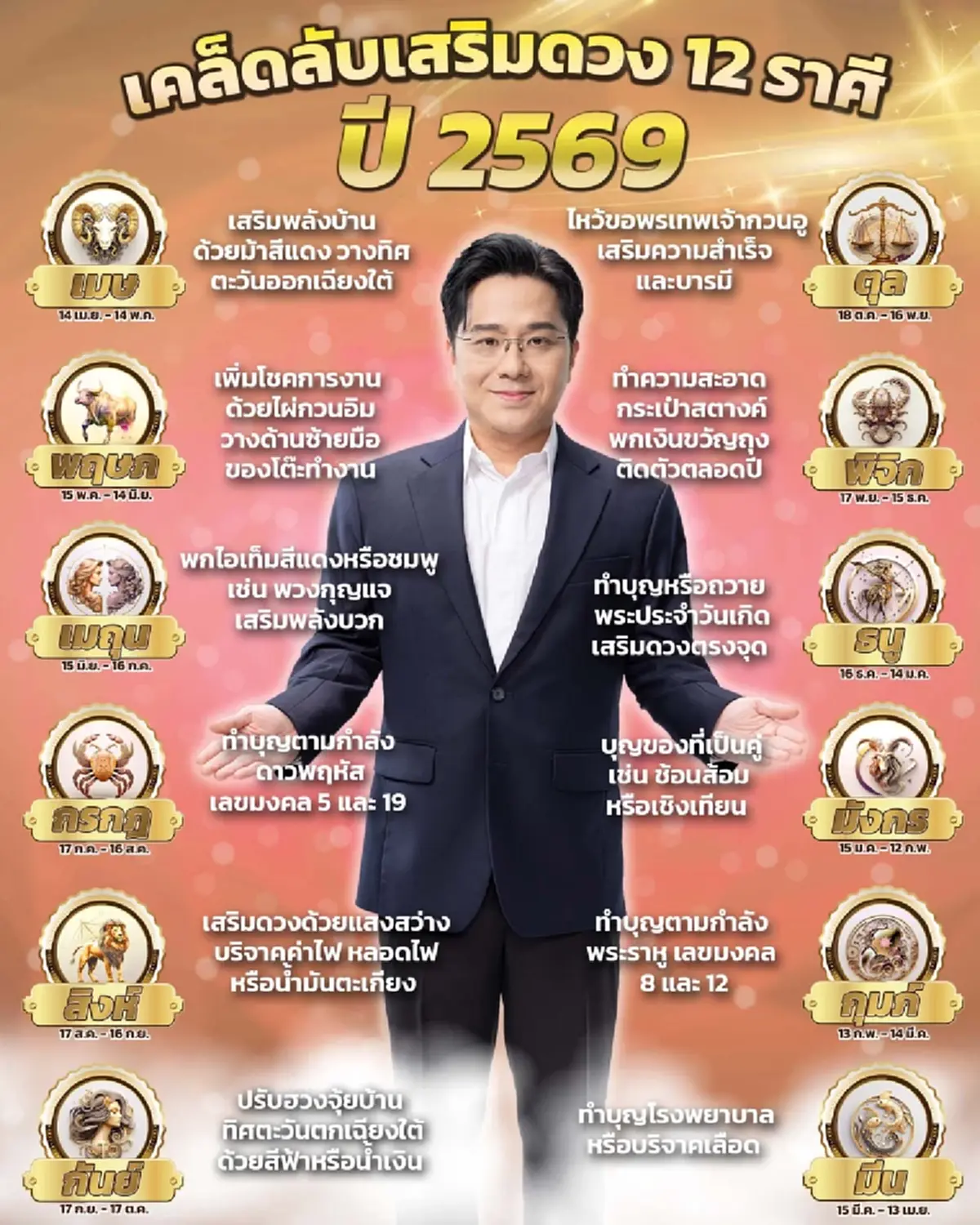 หมอช้าง เคาะแล้ว 5 อันดับราศีดวงดี ปังที่สุดในเดือนมกราคม