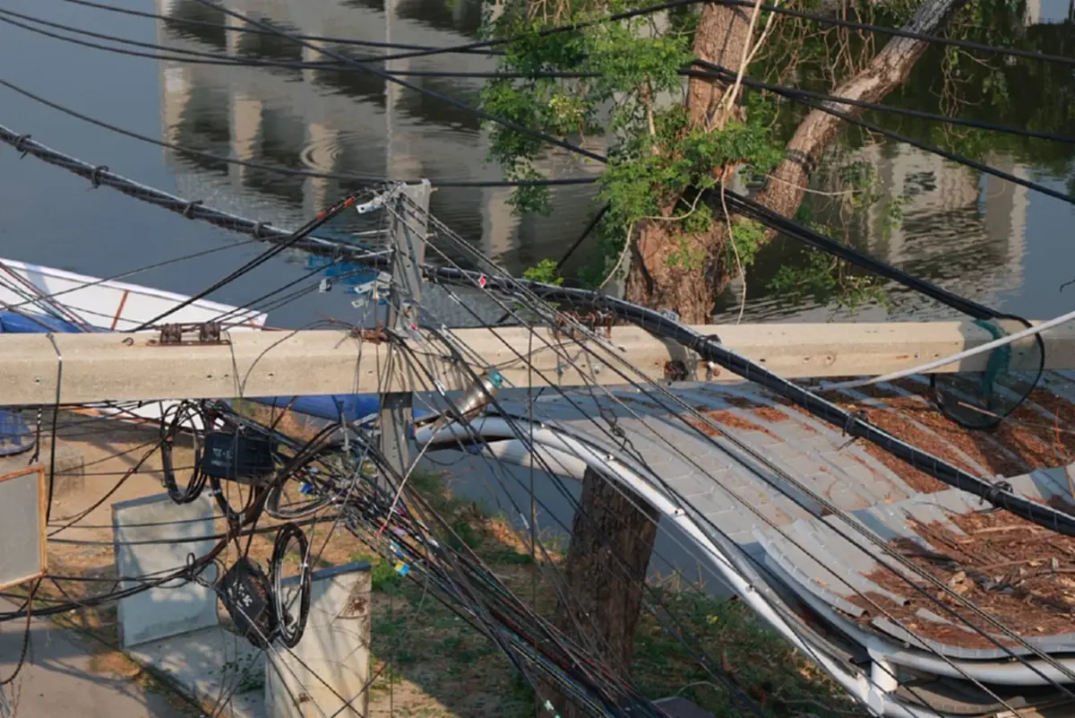 MEA ระดม 200 ชีวิต กู้ระบบไฟฟ้า เหตุเสาไฟล้มกว่า 70 ต้น บางปู