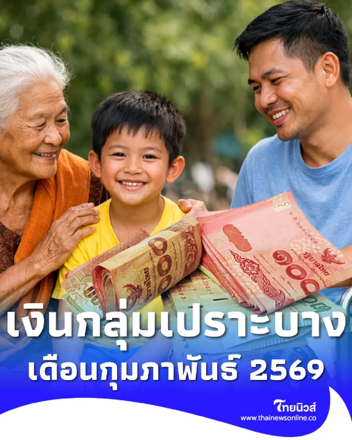 เงิน 3 กลุ่มเปราะบาง เช็กกำหนดวันโอนช่วยเหลือเดือน ก.พ. 2569