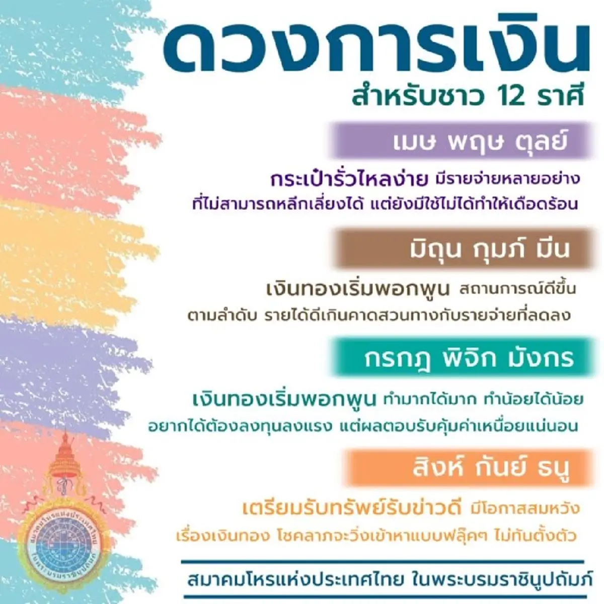 เตือน 3 ราศี กระเป๋ารั่วไหลง่าย มีรายจ่ายหลีกเลี่ยงไม่ได้