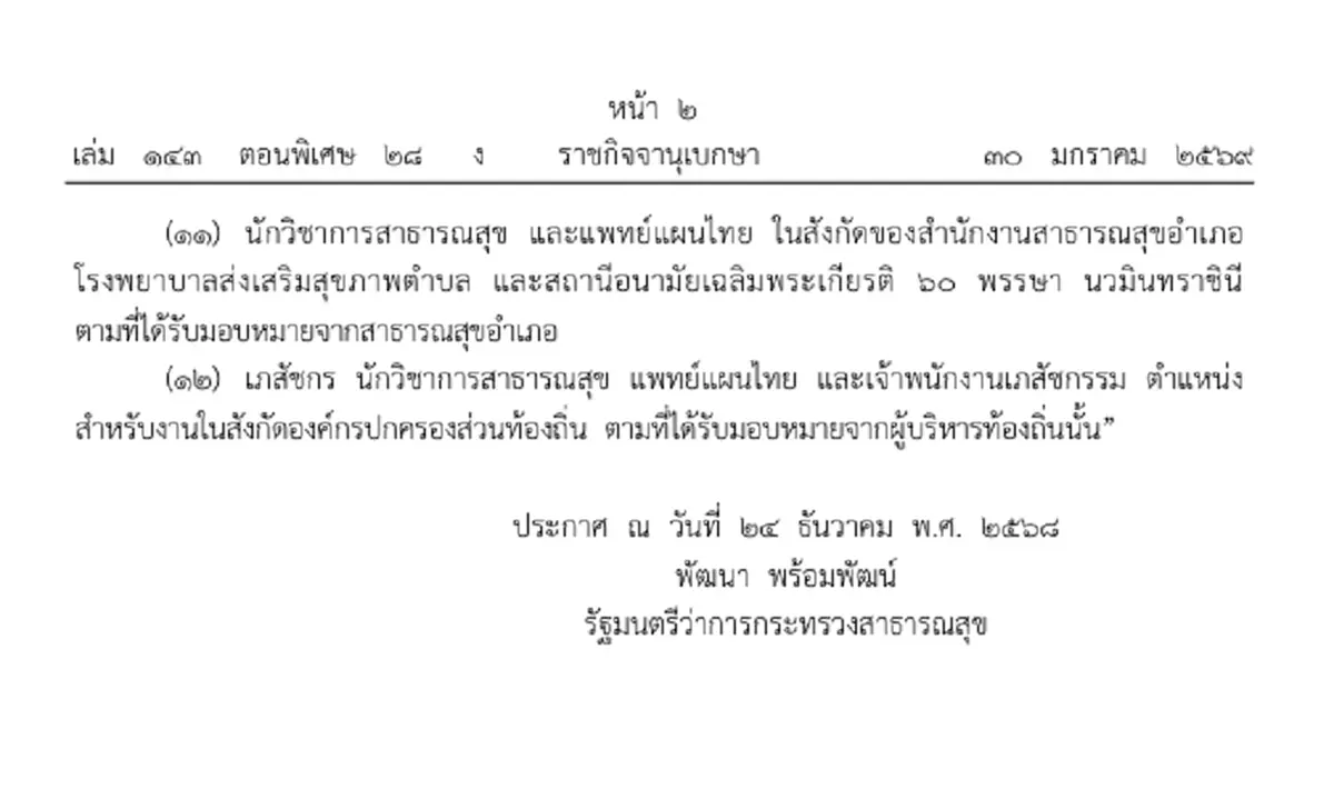ราชกิจจาฯ ประกาศใหม่ ตั้งพนักงานเจ้าหน้าที่ คุมผลิตภัณฑ์สมุนไพร
