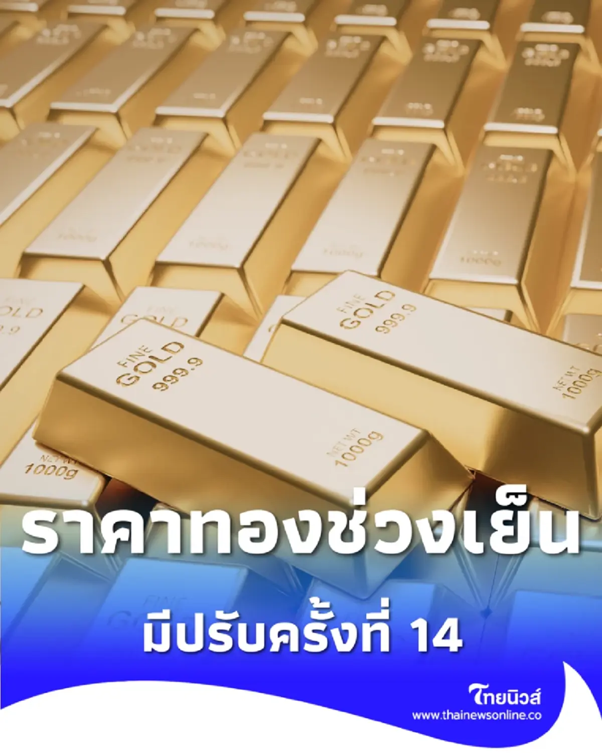 อัปเดตราคาทองช่วงเย็น 16 ก.พ. 69 ราคาทองมีปรับครั้งที่ 14