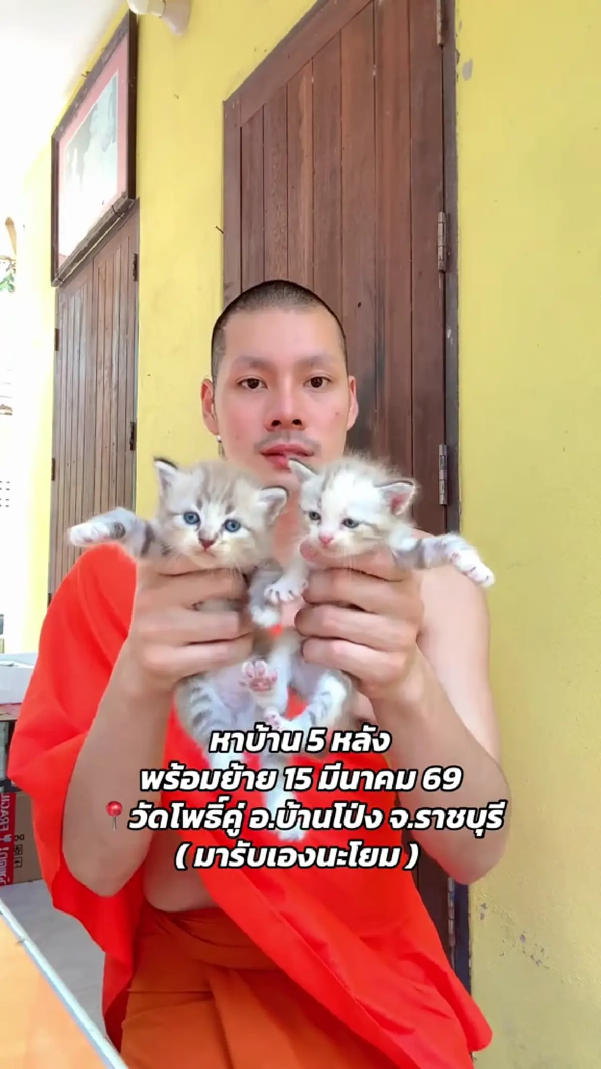 หลวงพี่สุดละมุน ลงคลิปหาบ้านให้แมว แต่ละคอมเมนต์พร้อมลงอเวจี