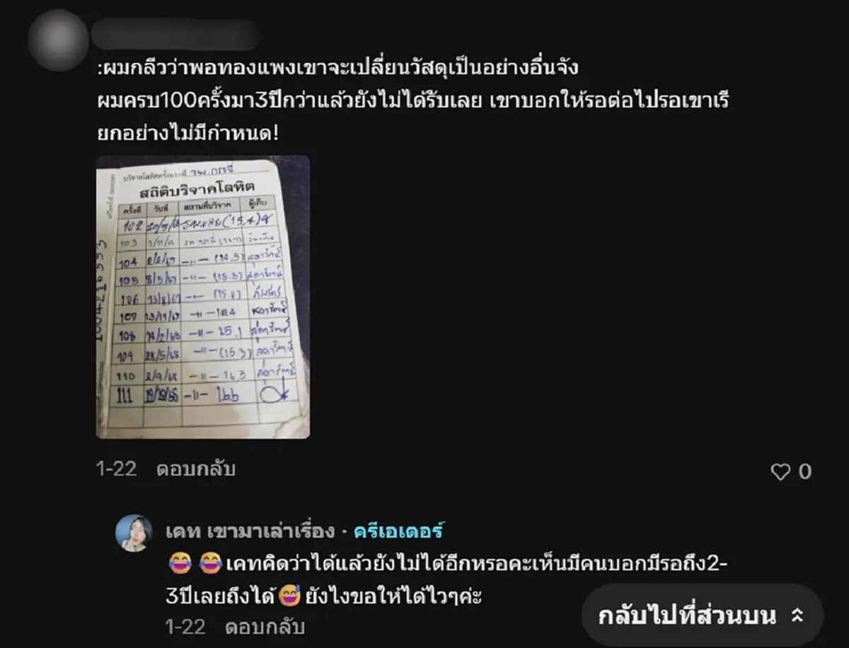 บริจาคเลือด 100 ครั้ง ได้เหรียญทองจากสภากาชาด พบเปอร์เซ็นต์สูงมาก