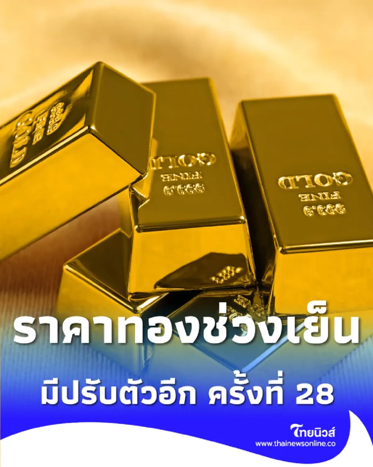 อัปเดตราคาทองช่วงเย็น 20 ก.พ. 69 ราคาทองมีปรับตัวอีก ครั้งที่ 28