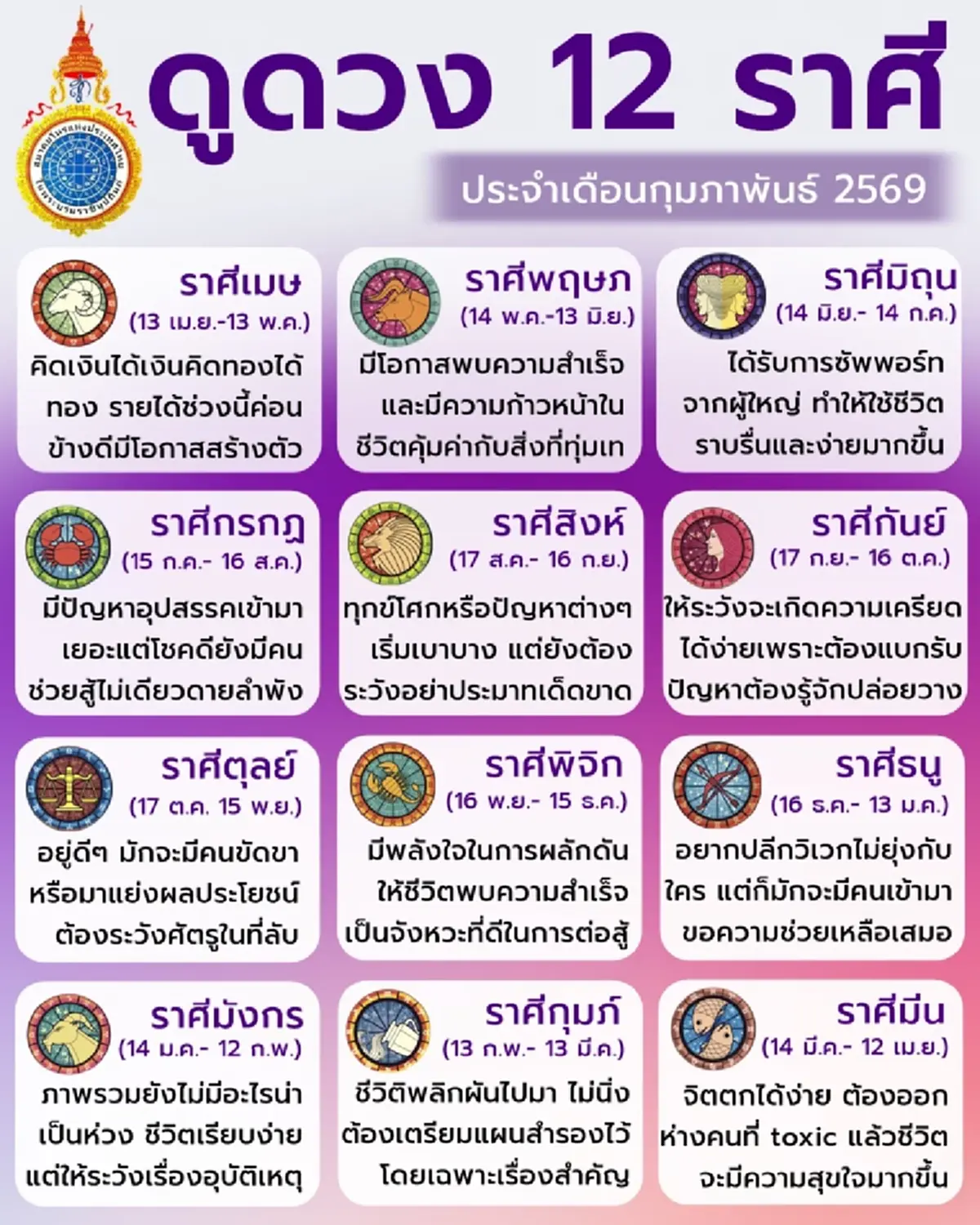 พบ 1 ราศี ดวงการเงินเด่น ประจำเดือน ก.พ.69 คิดเงินได้เงินคิดทองได้ทอง