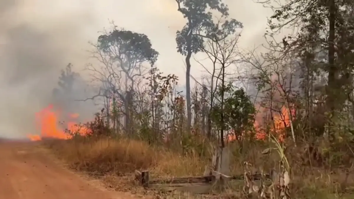 กัมพูชาเผาป่าชายแดน ควันลามกระทบไทย เตรียมรถดับเพลิงเฝ้าระวัง