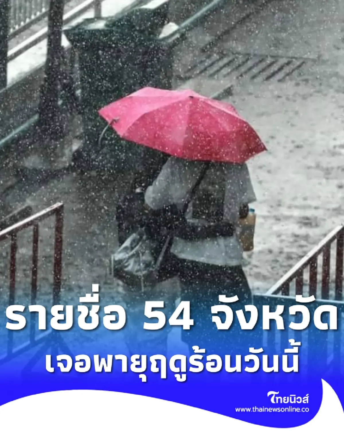 เปิด 54 จังหวัด เจอเต็มๆ พายุฤดูร้อนถล่มวันนี้ ฝนตกหนัก ลมแรง