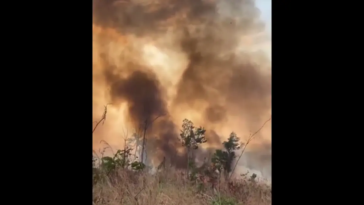 กัมพูชาเผาป่าชายแดน ควันลามกระทบไทย เตรียมรถดับเพลิงเฝ้าระวัง