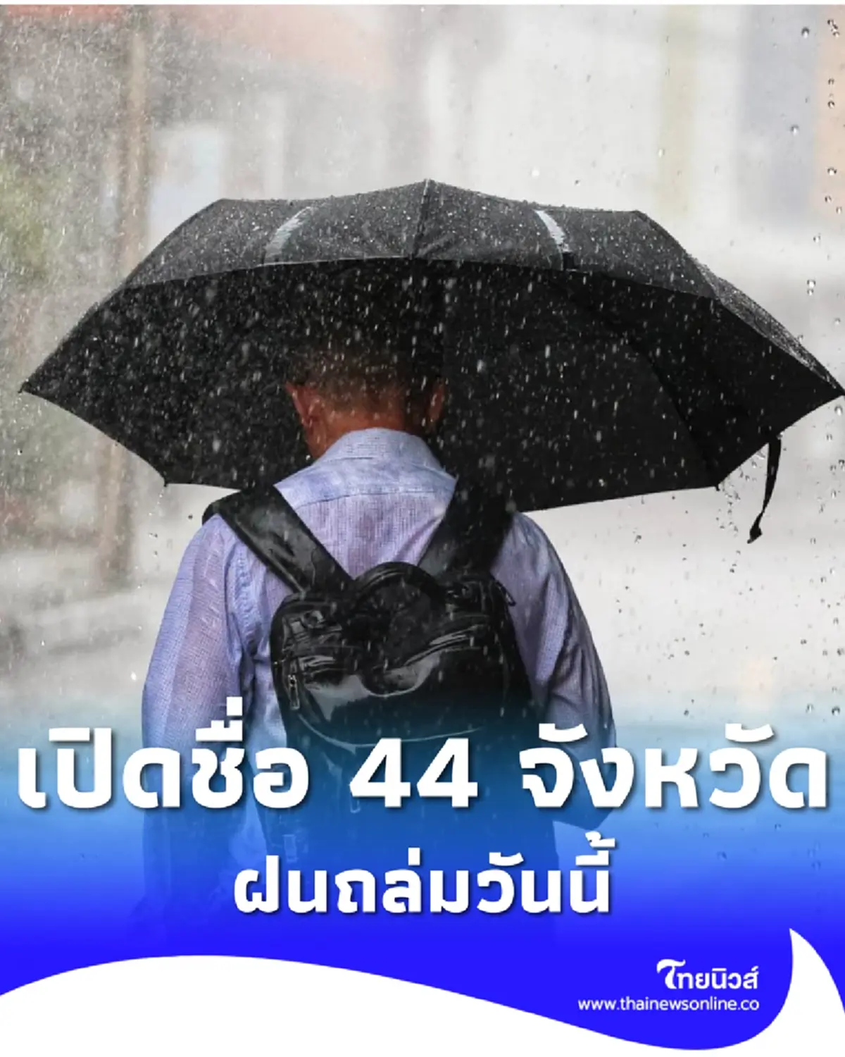 เตือน พยากรณ์อากาศวันนี้ 44 จังหวัด ยังเจอฝนถล่ม ลมกระโชกแรง