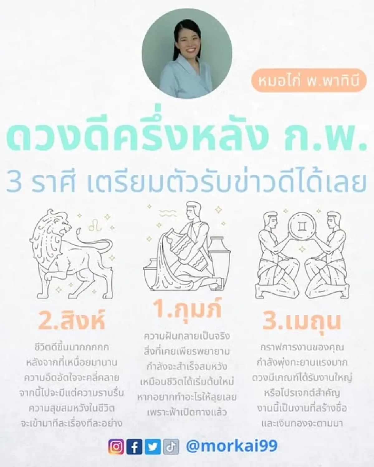 3 ราศี ดวงดีที่สุดครึ่งหลังเดือน ก.พ. ฟ้าเปิดทาง เตรียมรับข่าวดี