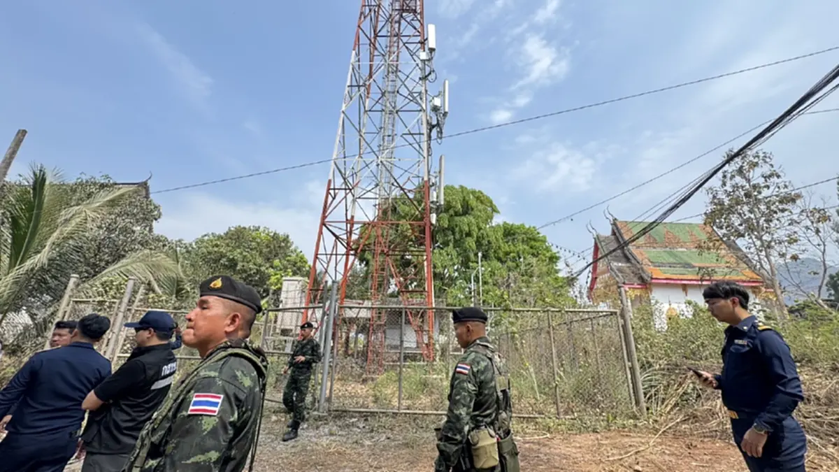 ทลายเสาสัญญาณเถื่อนสังขละบุรี ลอบปล่อยสัญญาณข้ามแดนผิดกฎหมาย
