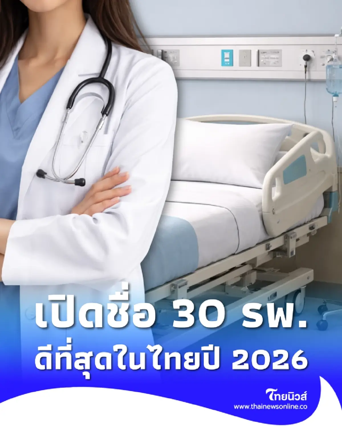 เปิดรายชื่อ 30 อันดับโรงพยาบาล ที่ดีที่สุดในประเทศไทย ปี 2026