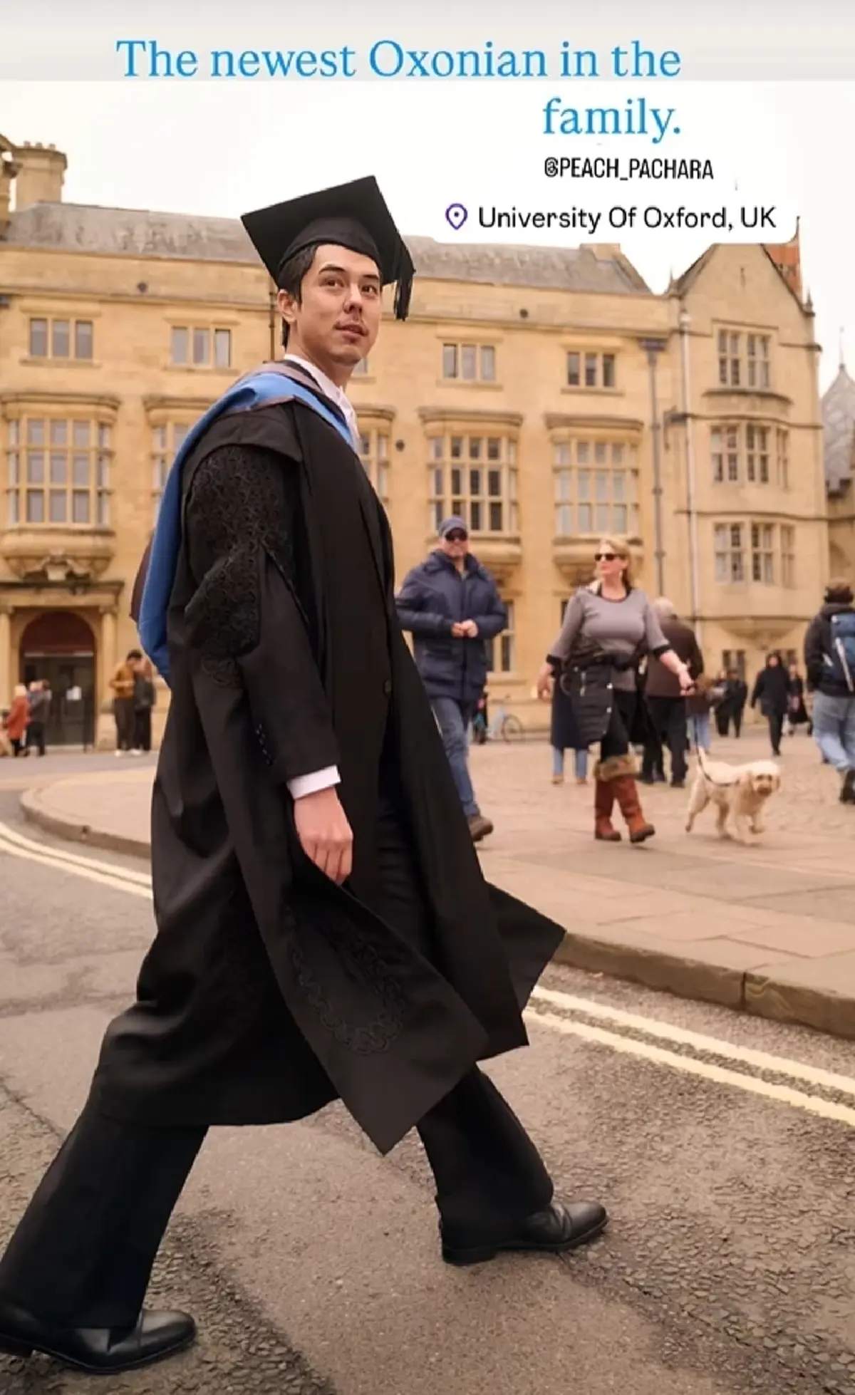 “พีช พชร” คว้าปริญญาโทใบที่ 2  ครอบครัว “จิราธิวัฒน์” ร่วมยินดี 