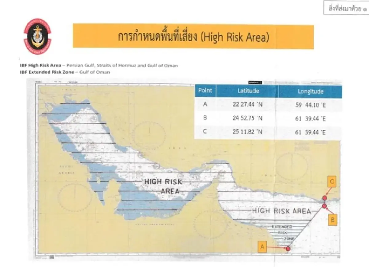 แจ้งเตือนภัยเพิ่มเติม แนะเรือไทยเพิ่มความระมัดระวังทุ่นระเบิด