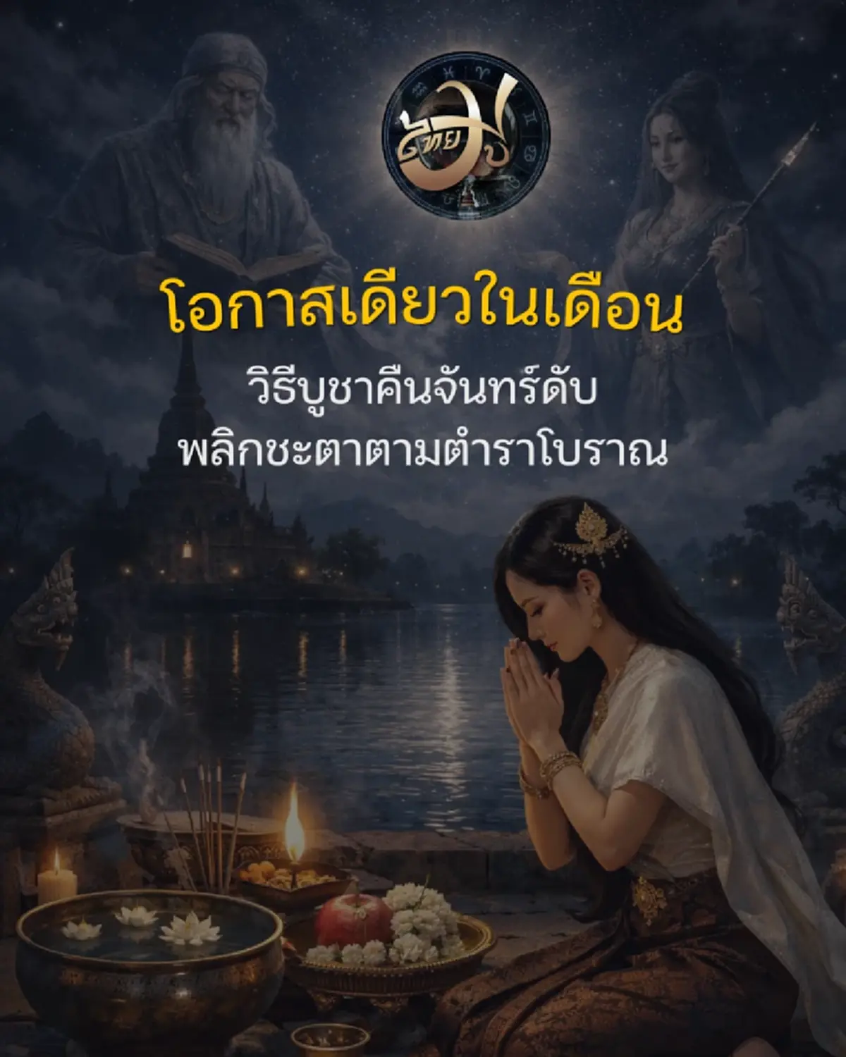 เพจไทยมู โอกาสเดียวในเดือน วิธีบูชาคืนจันทร์ดับ พลิกชะตาตามตำราโบราณ