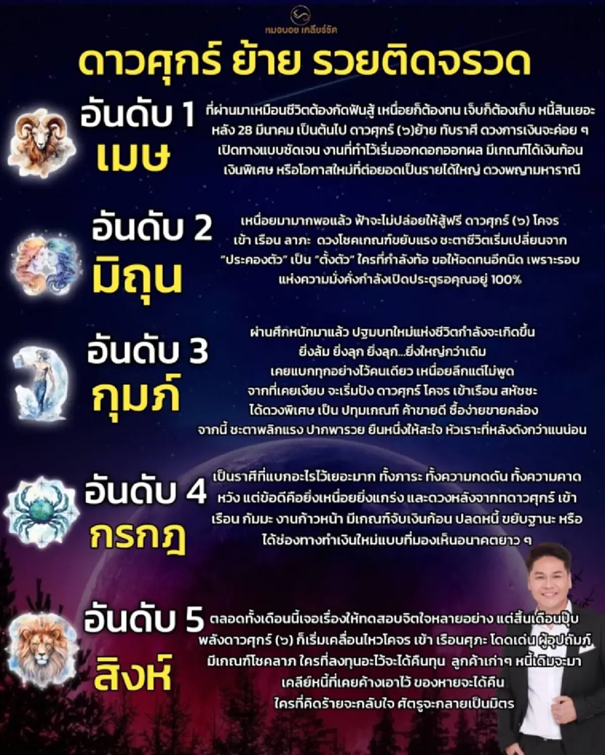 ดาวศุกร์ย้าย 5 ราศี ชะตาพลิกแรง หลัง 28 มี.ค. เงินก้อนเข้ารัว ๆ
