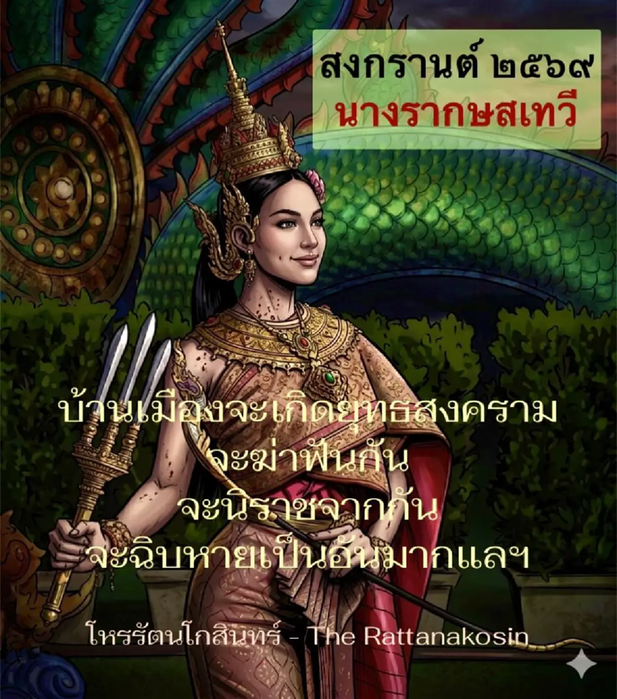 สะพรึง "คำทำนายนางสงกรานต์ 2569" ปีแห่งการชำระแค้น และ สงคราม 
