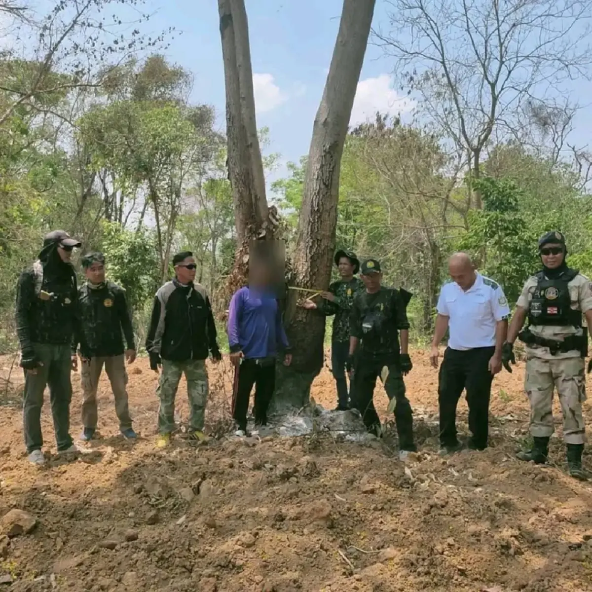 รวบมอดไม้! แอบเผาโคนต้นไม้ให้ยืนต้นตาย หวังฮุบป่าขายนายทุน