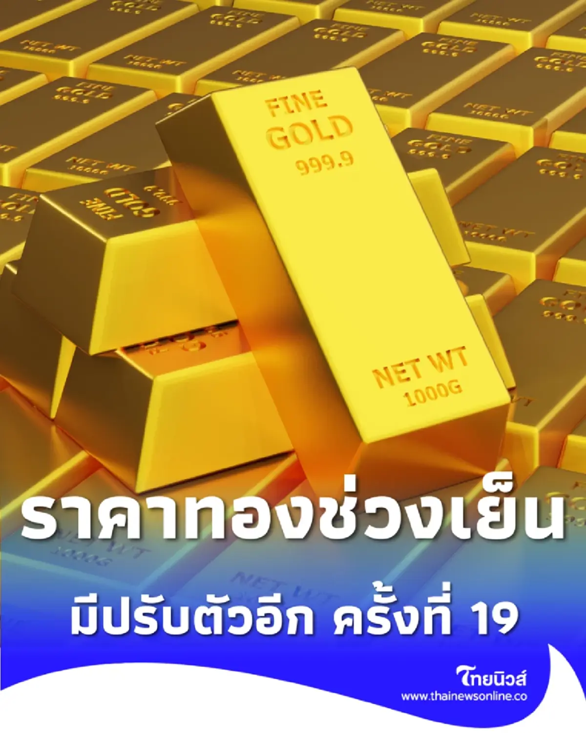 อัปเดตราคาทองช่วงเย็น 16 มี.ค. 69 ราคาทองมีปรับตัวอีก ครั้งที่ 19