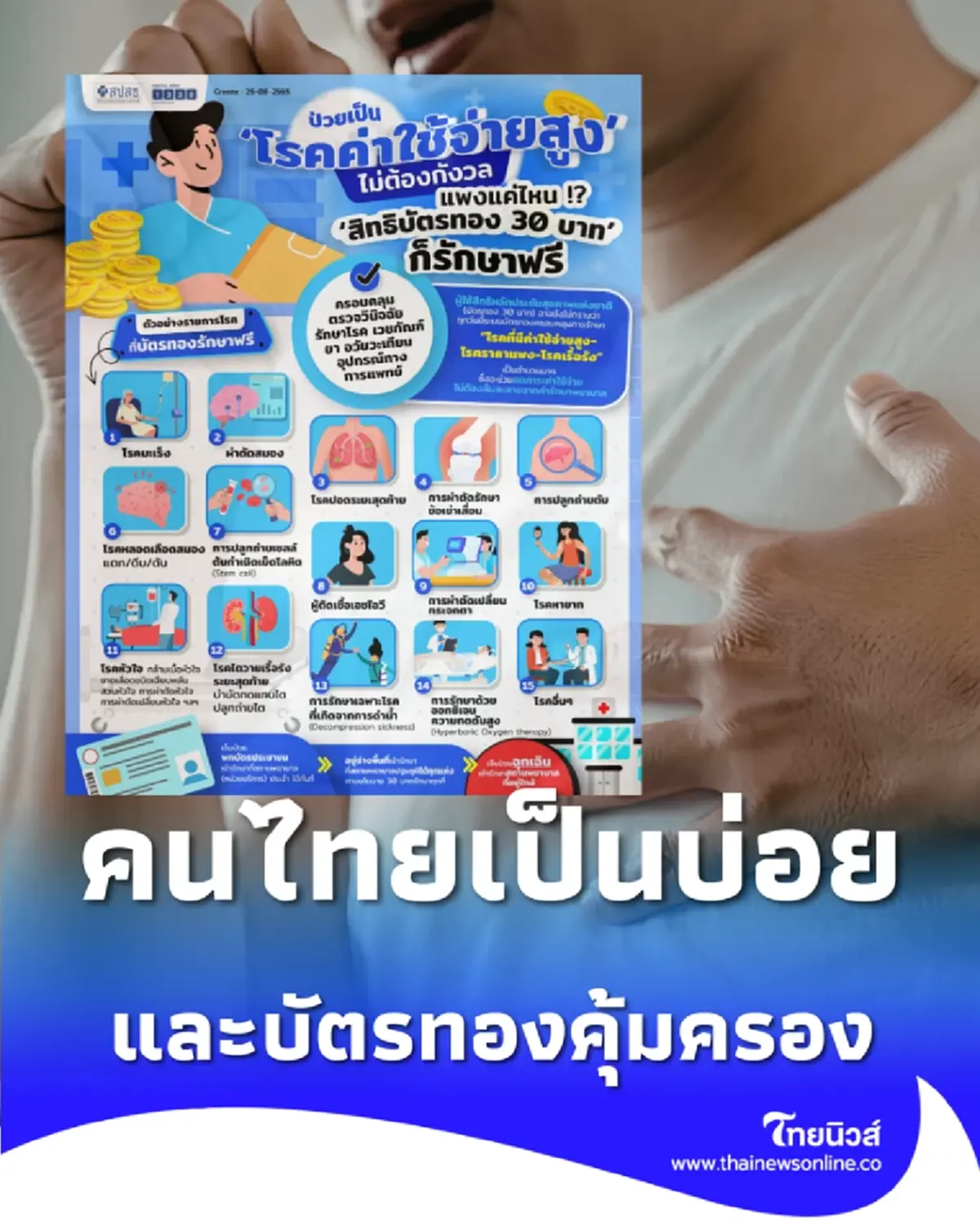 เข้าใจผิดมานาน บัตรทอง ไม่ได้รักษาแค่ไข้หวัด รวมโรคร้ายที่เบิกได้ฟรีไม่ต้องจ่ายเอง