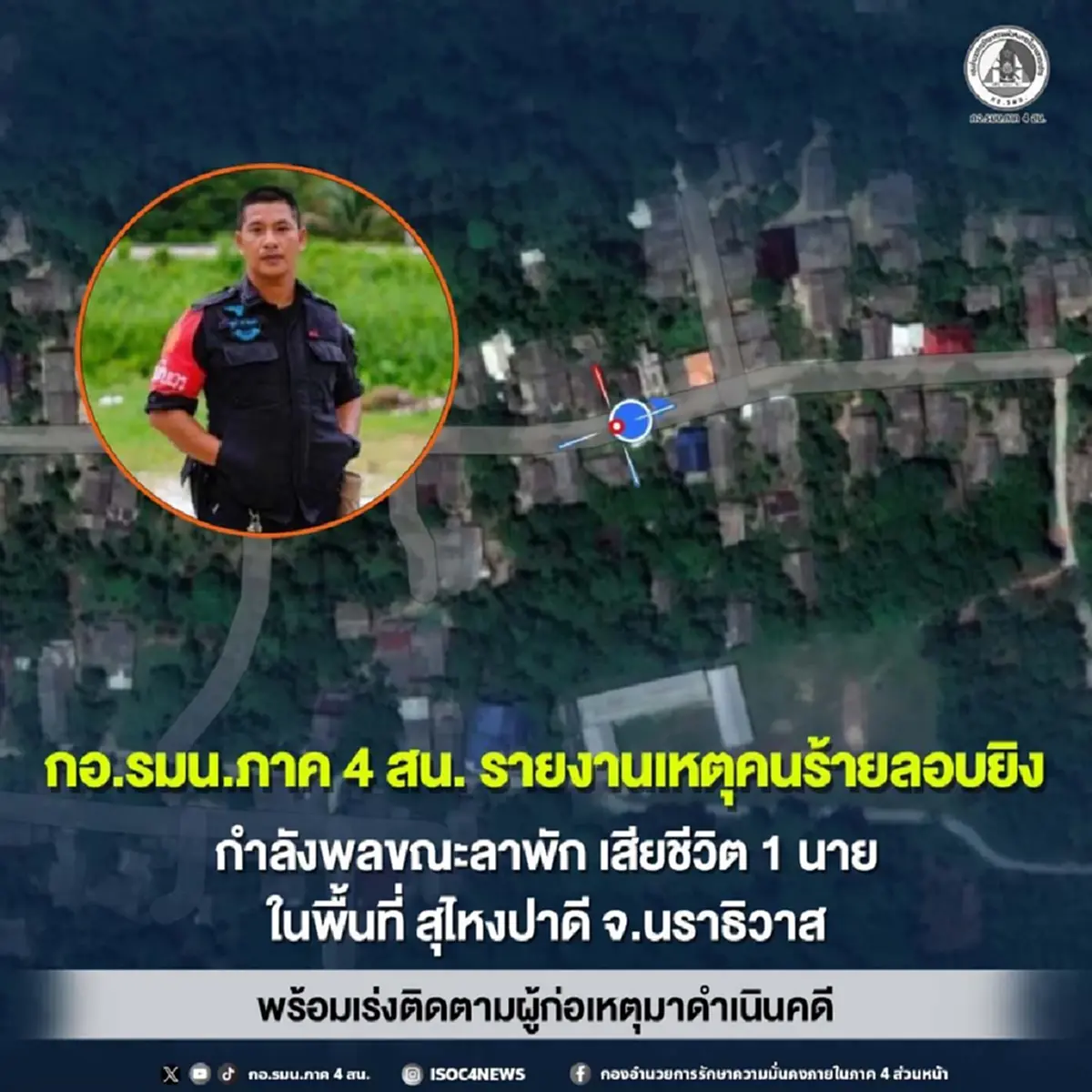 สูญเสีย อาสาสมัครทหารพราน ถูกลอบโจมตี ขณะลากลับบ้านหาครอบครัว