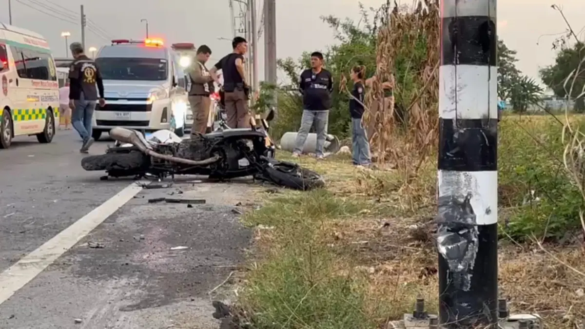 พบแล้ว "รถบรรทุกแหกด่าน" เบียดชน จยย.ตำรวจ "ส.ต.ท." ดับ