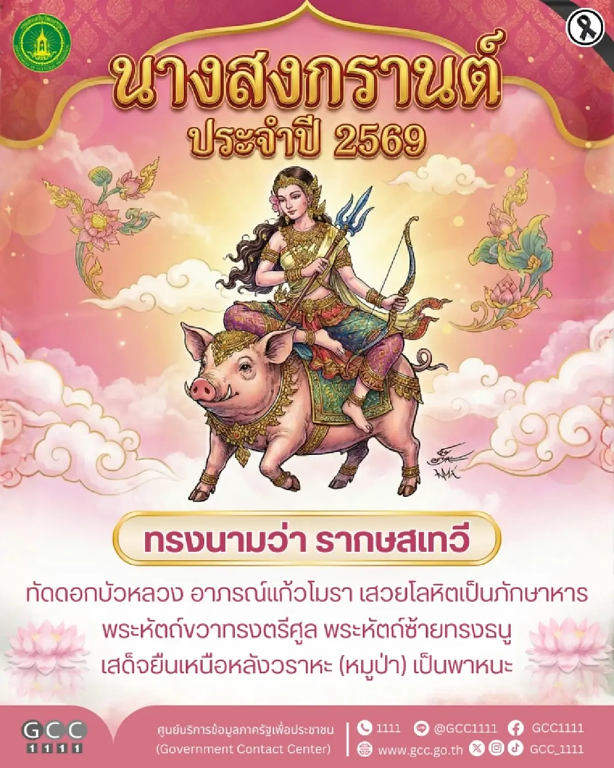 เปิดคำทำนาย นางรากษสเทวี นางสงกรานต์ 2569 เตือนสิ่งที่ต้องระวัง