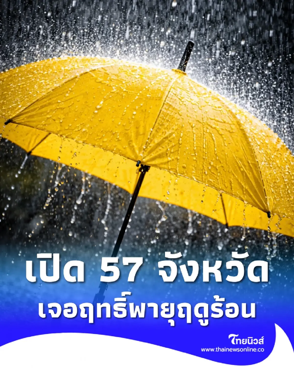 เปิดรายชื่อ 57 จังหวัด เจอฤทธิ์พายุฤดูร้อน ฝนตกหนัก ลมกระโชกแรง