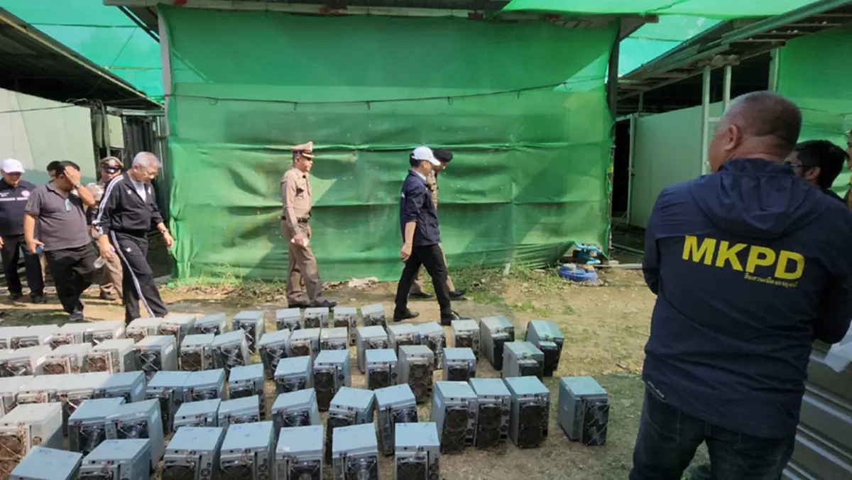 บุกทลายเหมืองบิทคอยน์เมืองกาญจน์ ลอบใช้ไฟหลวงสูญกว่า 16 ล้าน