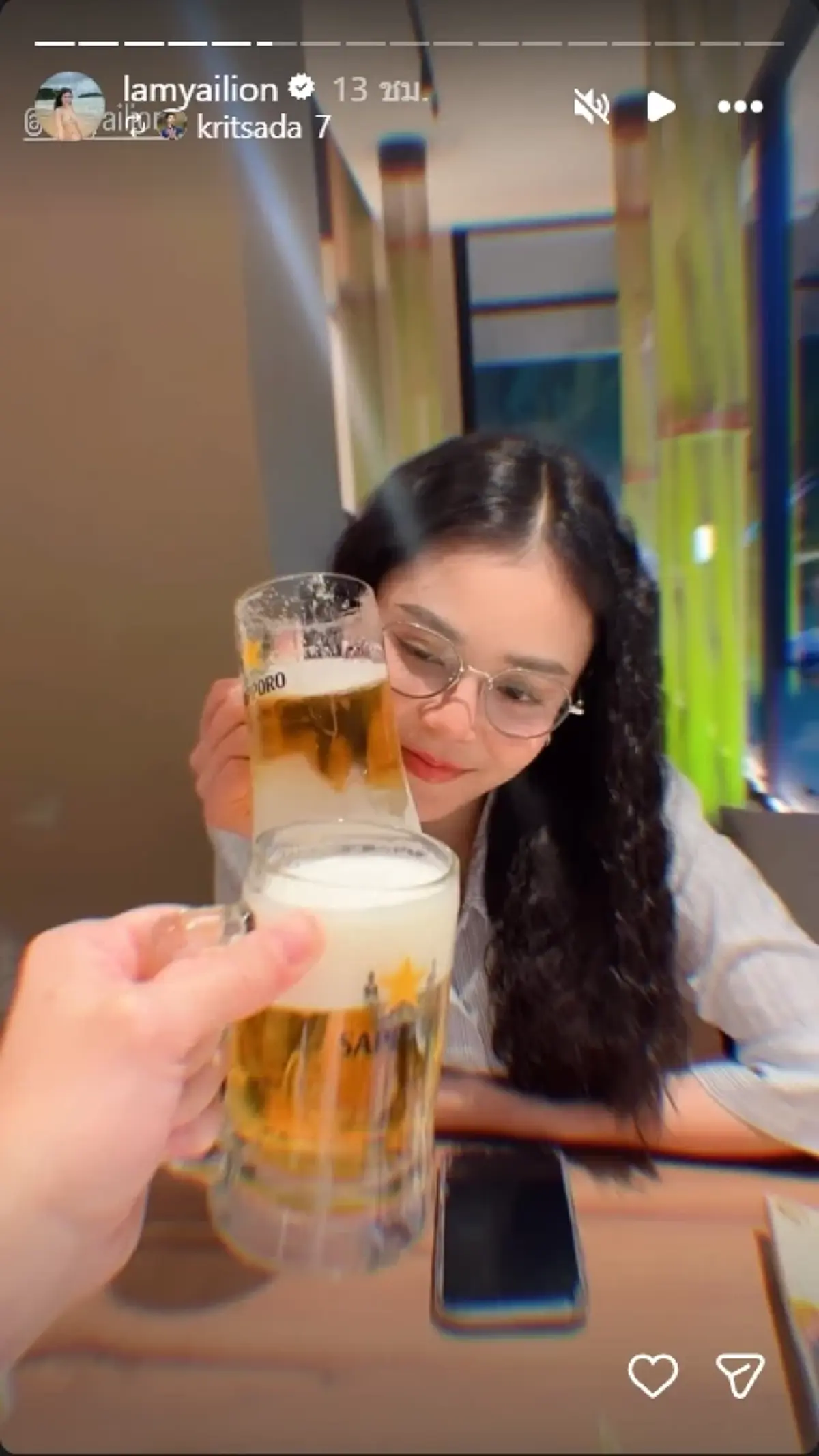 เอ๊ะยังไง กัปตันช้าง ลงสตอรี่หวานคู่ ลำไย ไหทองคำ แห่สงสัยสถานะ