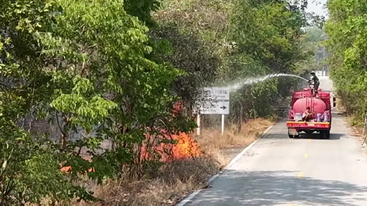 ไฟไหม้ป่าโคกหินลาดวอด 500 ไร่ สัตว์ป่าหนีตาย-คาดมือเผาหาของป่า