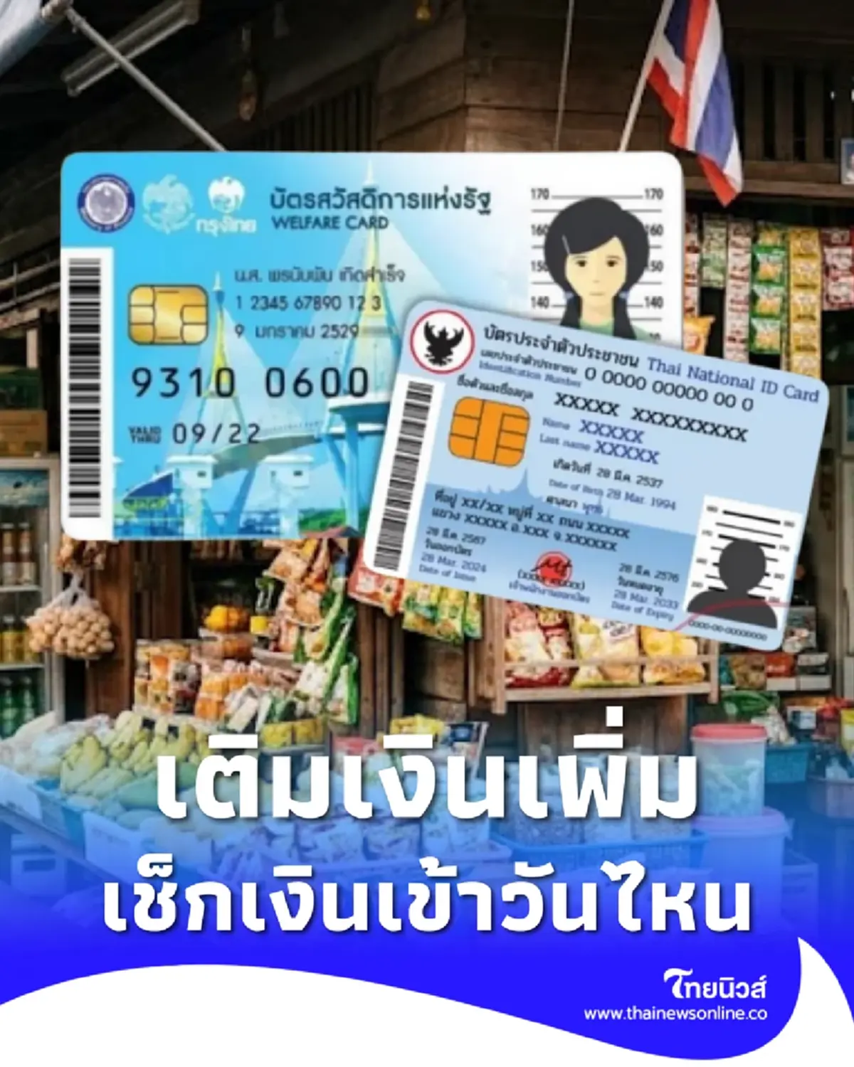 เช็กสิทธิเติมเงินเพิ่ม "บัตรสวัสดิการแห่งรัฐ" เงินเข้าวันไหน