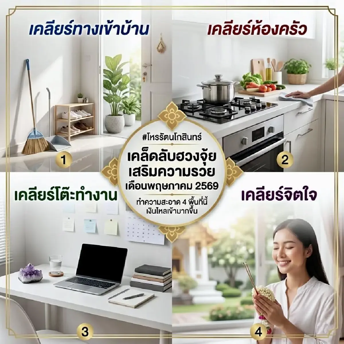 โหรดัง ขอให้ทำเลย "4อย่าง" เปิดดวงรับทรัพย์ ประจำเดือน พ.ค. 2569 