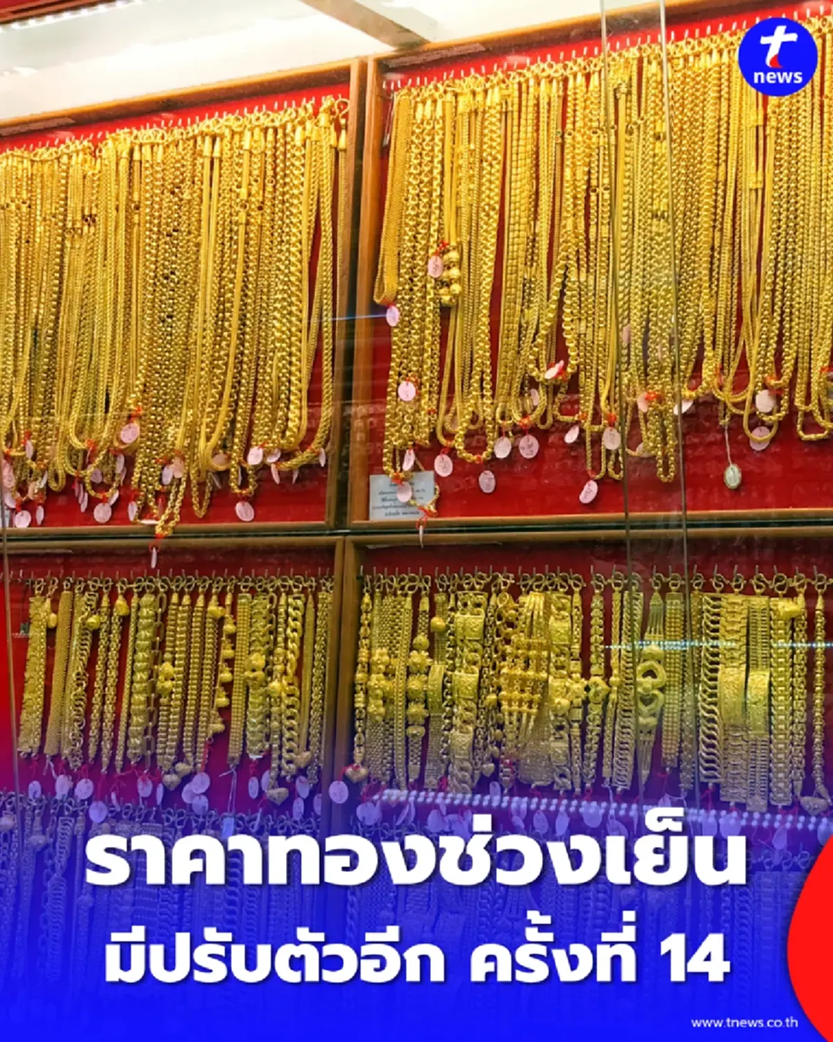 อัปเดตราคาทองวันนี้ 23 เม.ย. 69 ราคาทองช่วงเย็นมีปรับตัวอีก ครั้งที่ 14