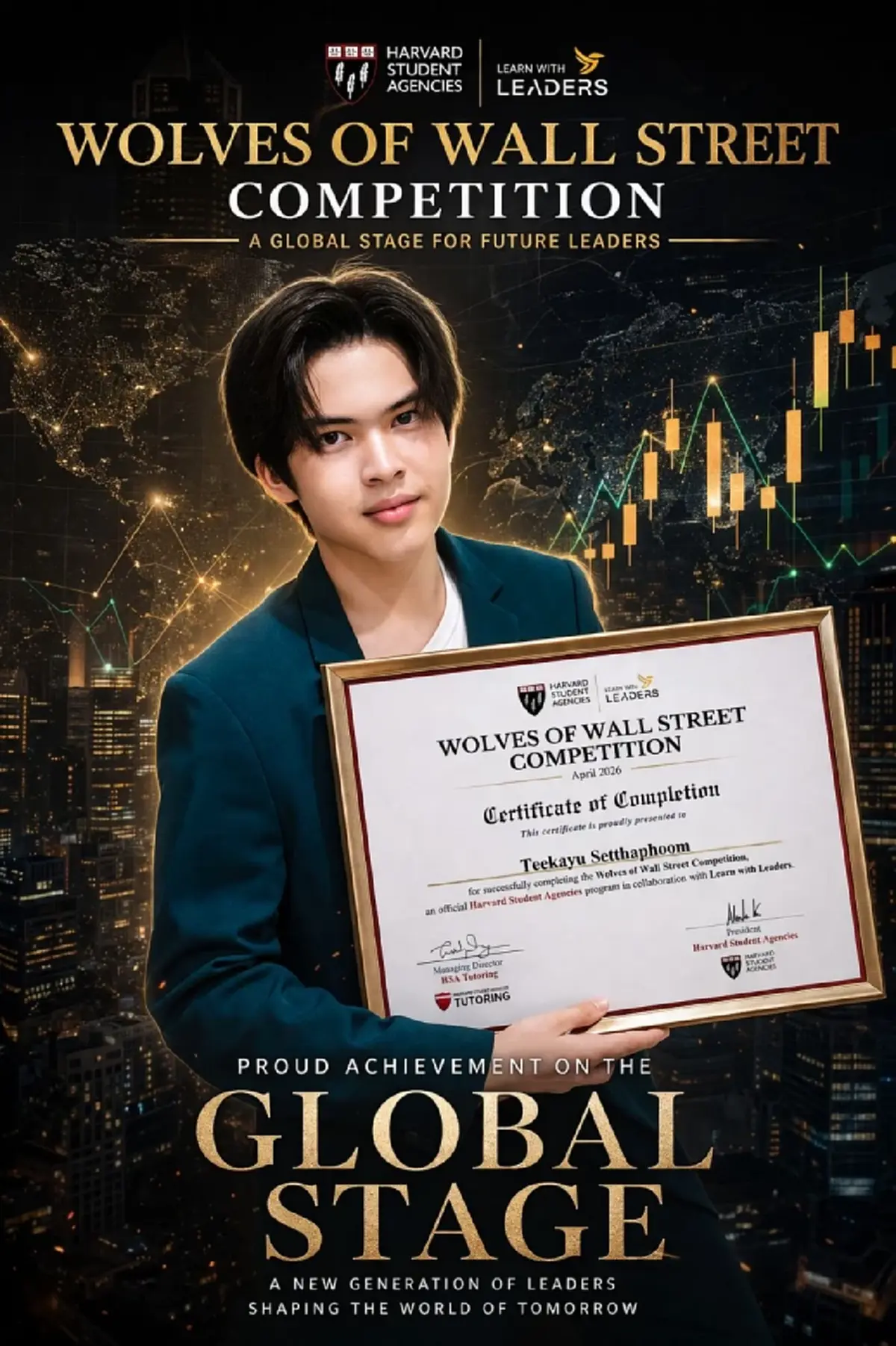 สร้างชื่อกระหึ่ม น้องฑีฆายุ คนเดียวในไทย แข่งเทรดหุ้นระดับโลก