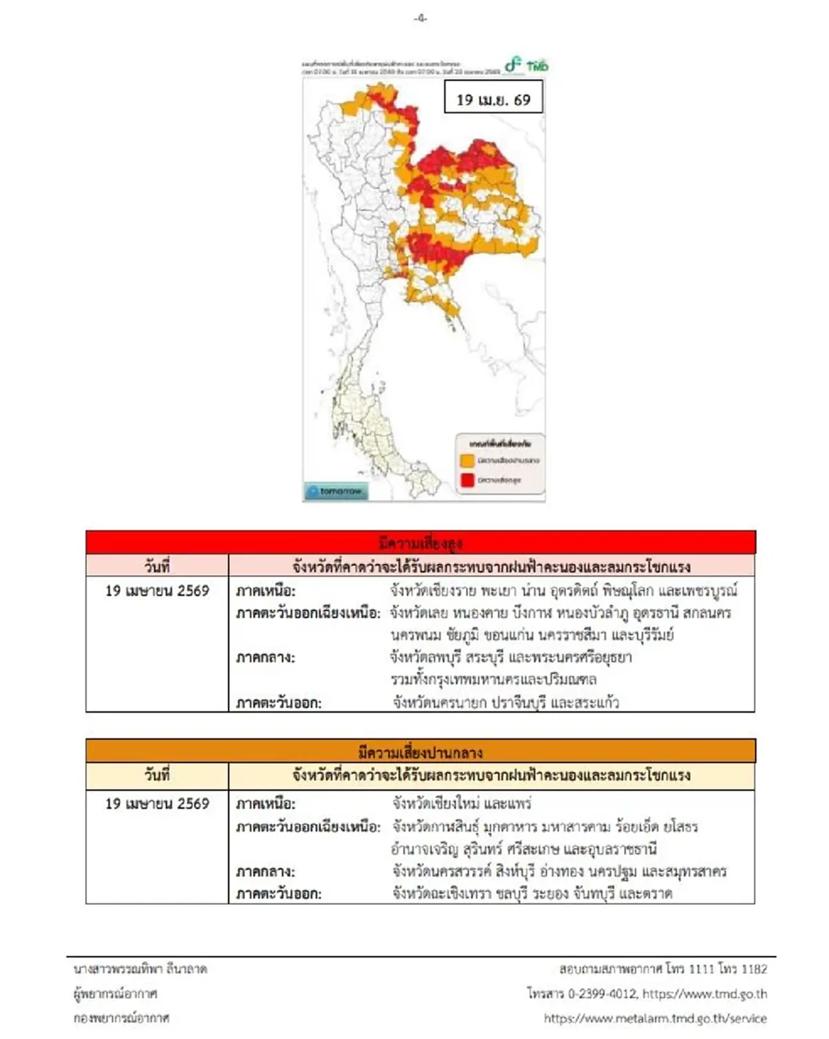 เตือนภัย ฉบับ 7 เปิดพิกัด 41 จังหวัด โดนเต็มๆ พายุฤดูร้อนถล่ม