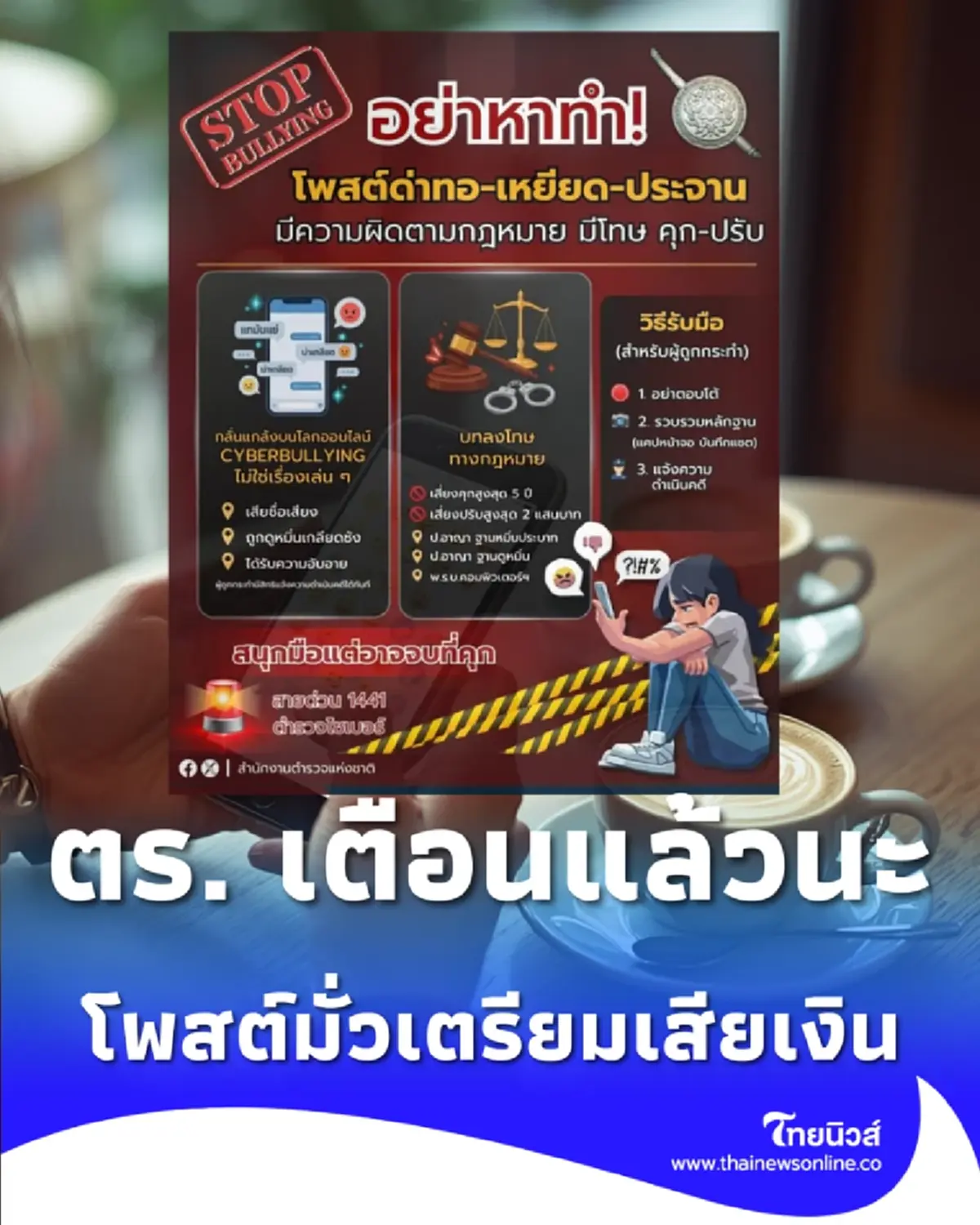 ก่อนพิมพ์คิดให้ดี พลาดนิดเดียวเสียทั้งเงิน-อนาคต เช็กโทษล่าสุด