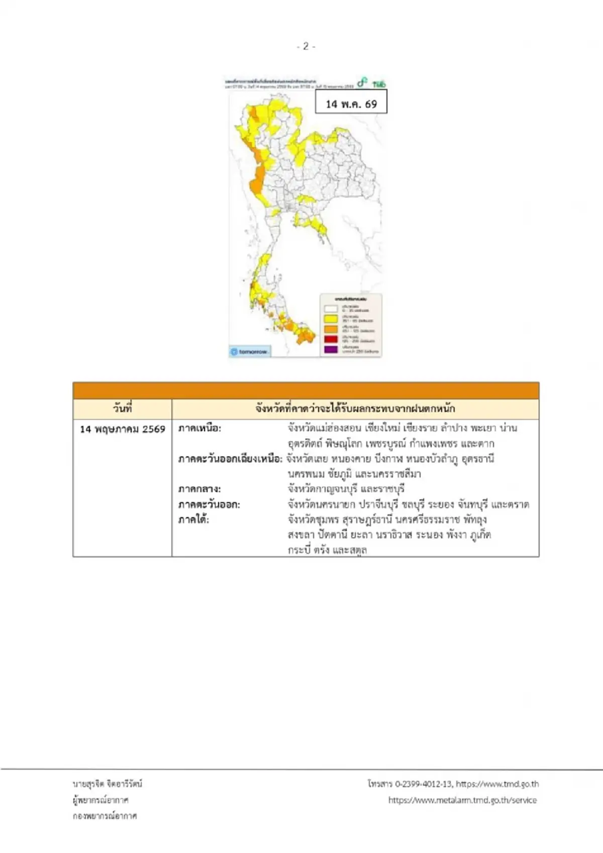 ประกาศ ฉ.3 รายชื่อ 41 จังหวัด วันนี้ฝนตกหนัก ระวังน้ำท่วมฉับพลัน