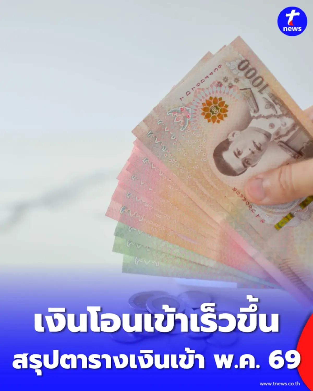 เช็ก ปฏิทินเงินเยียวยา พ.ค. 69 กลุ่มเปราะบางเฮ รับเงินไวขึ้น 8 พ.ค. นี้
