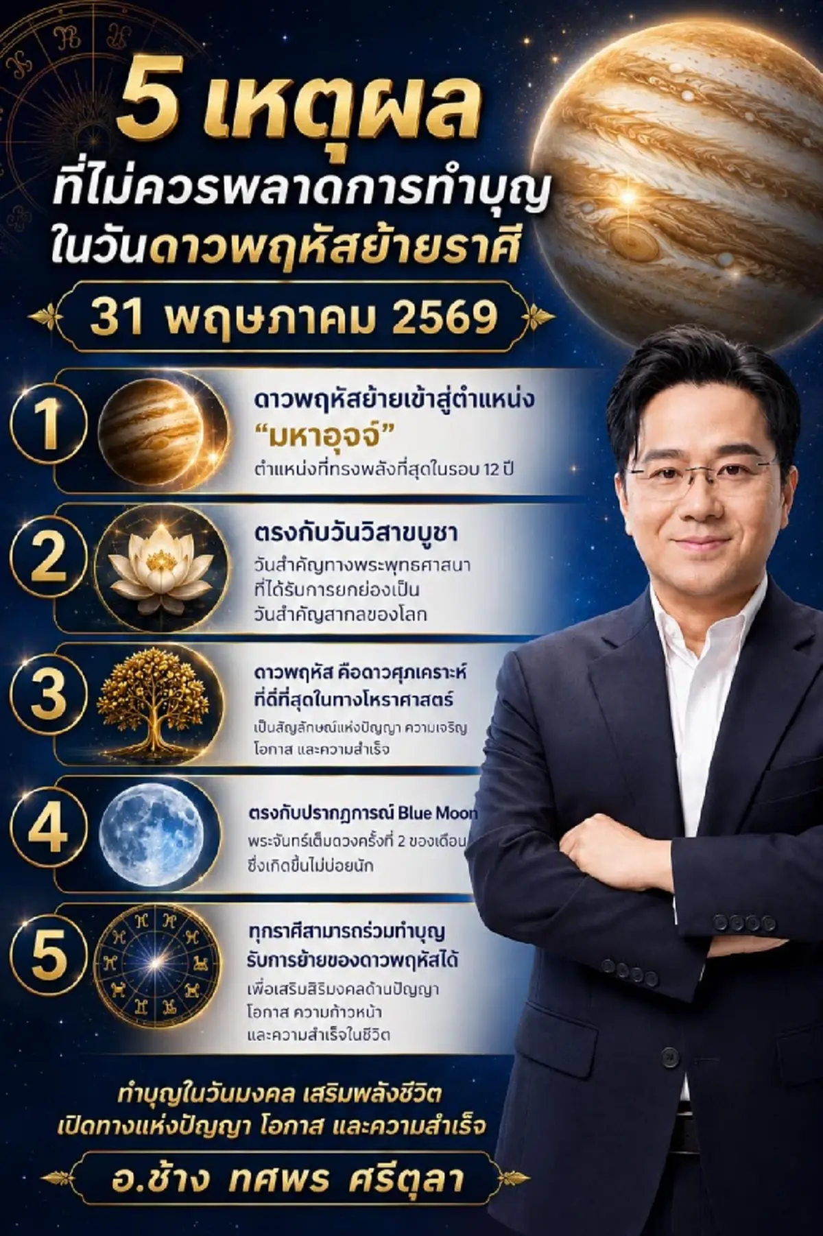 2 ราศี รับอิทธิพลเต็มๆ ดาวพฤหัสย้ายราศี ในรอบ 12 ปี 31 พ.ค.นี้
