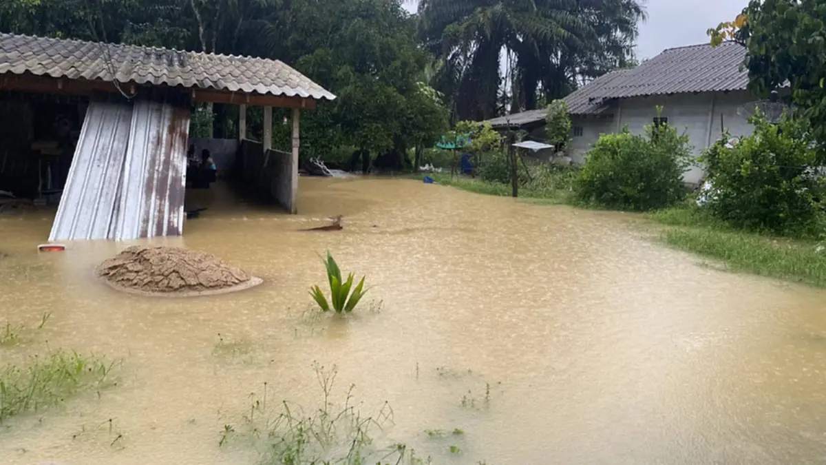 พังงาอ่วมฝนถล่มท่วม 2 อำเภอกว่า 154 หลังเร่งอพยพหนีน้ำป่า