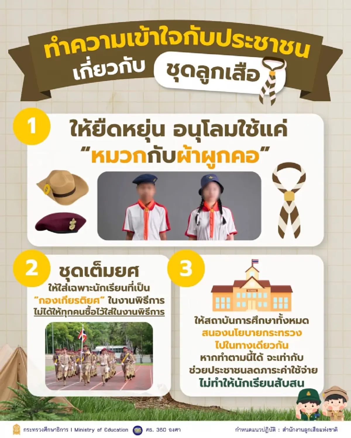 เปิด 3 แนวทางใหม่ "การแต่งชุดลูกเสือ" ลดภาระค่าใช้จ่ายผู้ปกครอง