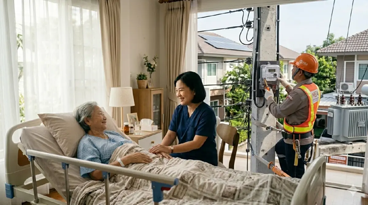 MEA ห่วงใยไม่ทิ้งใครไว้ข้างหลัง  ลุยติด Smart Meter  บ้านผู้ป่วย  